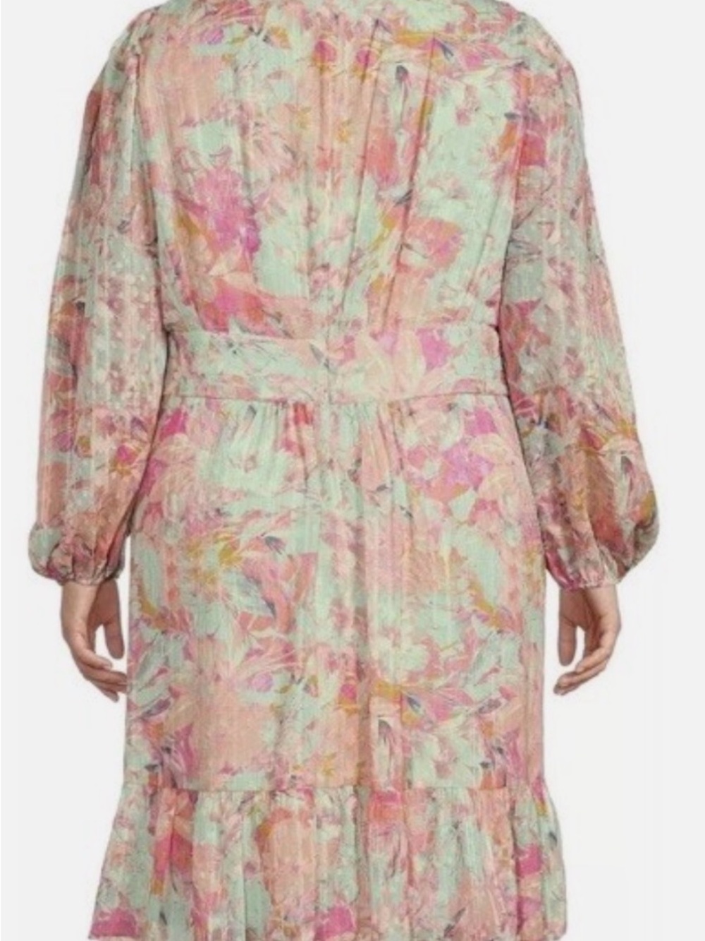 Alex Marie Simone Pastel Floral Dress in Pink and Teal - Picture 2 of 10